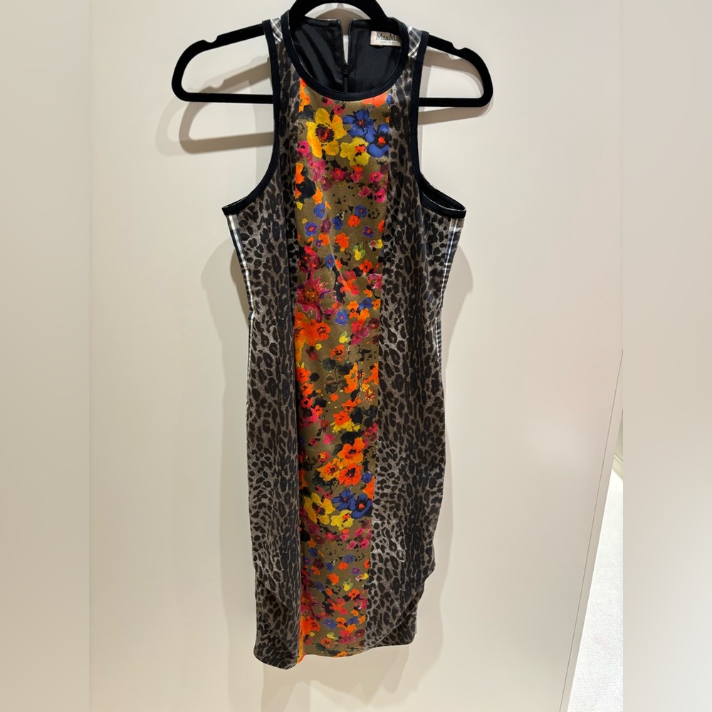 Max Mara Floral and Leopard Print Dress